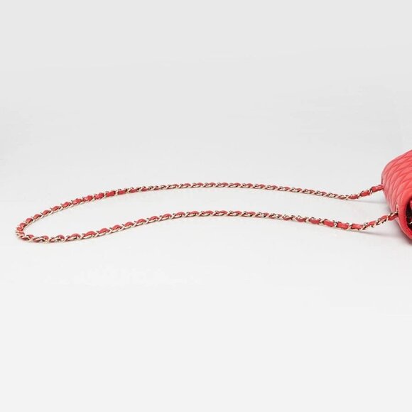 Chanel Red Lambskin Leather Classic Rectangular Mini Flap Bag - Picture 7 of 12